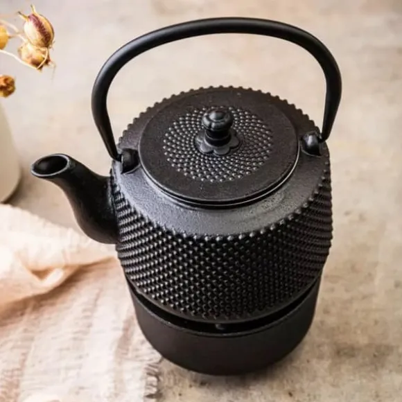 GJUTJÄRNKANNA 0,8L MED FILTER OCH VÄRMARE KINGHOFF KH-1847