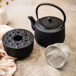 GJUTJÄRNKANNA 0,8L MED FILTER OCH VÄRMARE KINGHOFF KH-1847