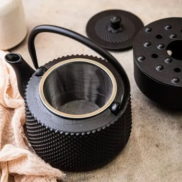 GJUTJÄRNKANNA 0,8L MED FILTER OCH VÄRMARE KINGHOFF KH-1847