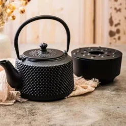 GJUTJÄRNKANNA 0,8L MED FILTER OCH VÄRMARE KINGHOFF KH-1847