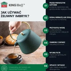 Gjutjärnstekanna, kaffebryggare, 1,0L, KINGHOFF KH-1933