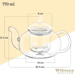 GLAS TEKANNA - TEKANNA 770 ML WILMAX ENGLAND