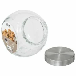 Glasbehållare med lock i rostfritt stål 2,1L