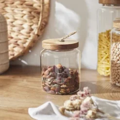 Glasburk med akacialock 13 cm