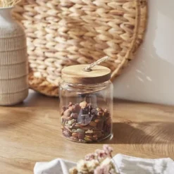 Glasburk med akacialock 13 cm