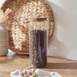 Glasburk med akacialock 27,5 cm