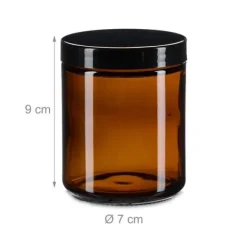 Glasburkar för grädde, 9x7 cm, Brun, Svart