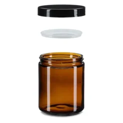 Glasburkar för grädde, 9x7 cm, Brun, Svart