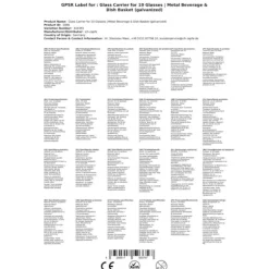 Glashållare, Glasskiva för 10 glas