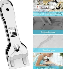 Glashällsskrapa / Glasskrapa - Med 5 utbytbara blad för effektiv rengöring och borttagning av smuts