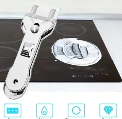 Glashällsskrapa / Glasskrapa - Med 5 utbytbara blad för effektiv rengöring och borttagning av smuts