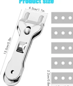 Glashällsskrapa / Glasskrapa - Med 5 utbytbara blad för effektiv rengöring och borttagning av smuts