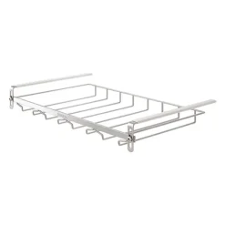 Glashängare i rostfritt stål för hyllmontering – 4 rader