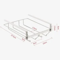 Glashängare i rostfritt stål för hyllmontering – 2 rader