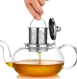 Glaskanna för spishäll för teälskare - 1000 ml med teinfuser för att se te och blommor blomma