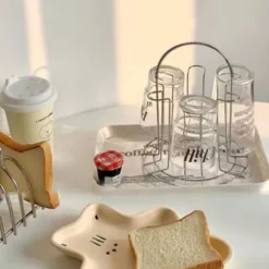 Glaskoppshållare i rostfritt stål för festförvaring och dränering