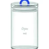 GLASS SUGAR JAR WITH LID 1.5L BLUE
