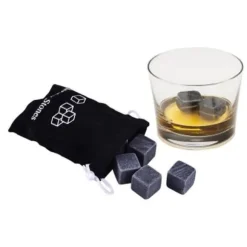 GL12608-Set med 9 bitar av granit whiskysten. Glaciärblockkuber. naturlig bulk kylare för köksredskap