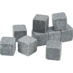 Granit Whiskey Stones Set för whisky, gin, vin, vodka - 2 cm iskuber med flanellpåse
