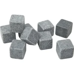 Granit Whiskey Stones Set för whisky, gin, vin, vodka - 2 cm iskuber med flanellpåse