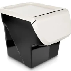 Grönsaks- och fruktbehållare med lock, 13 l, askgrå