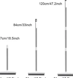 Gummiborttagning av husdjurshår, Borste för mattor, 122 cm justerbart handtag, Grå, Gäller för mattrengöring, golvrengöring
