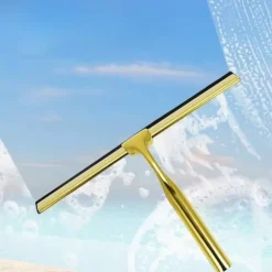 Gummiskrapa för fönster, vattenånga, spegelkabiner med handtag, metall, guldkrok