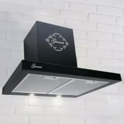 GURARI GCH 462 BL 6 Prime + kolfilter, köksfläkt 60 cm / 1000 m³/h / köksfläkt i svart + kolfilter