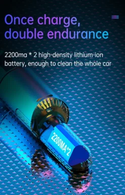 Handdammsugare till bilen, uppladdningsbar, med LED