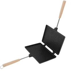 Handsmörgåsmaskin Multifunktionell dubbelsidig förhindra Stick Hand brödrost Smörgåsmaskin för hemfrukost