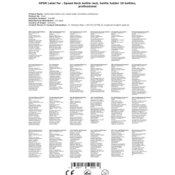 Hastighet Rack för 10 flaskor med professionell flaskhållare