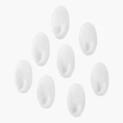 Hemmet Krokar Verktyg Tillbehör 8st vita krokar självhäftande plast