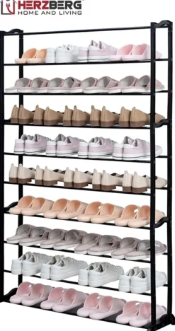 Herzberg Skoförvaring till 45 skor, Svart