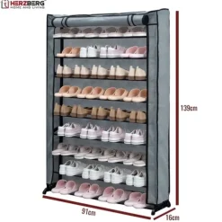 Herzberg Skoförvaring till 45 skor, Svart