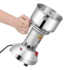 Höghastighets spannmålskvarn, 220V kvarn 500 g, för örter/kryddor/nötter/säd, överlastskydd, ljusgrå