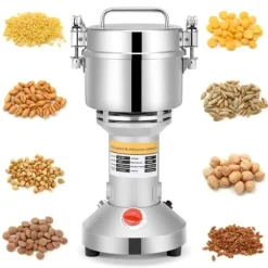 Höghastighets spannmålskvarn, 220V kvarn 500 g, för örter/kryddor/nötter/säd, överlastskydd, ljusgrå