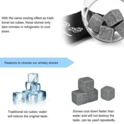 Högkvalitativa Whiskystenar Dryckskylare Ice Stones Set med 9 st, bästa presenten