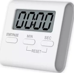 Högljudd digital timer med magnet - För ugn, kök och träning - Lättavläst fyrkantig display