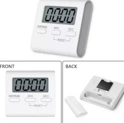 Högljudd digital timer med magnet - För ugn, kök och träning - Lättavläst fyrkantig display