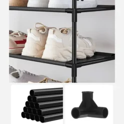 Högt skoställ med 10 hyllor - Svart