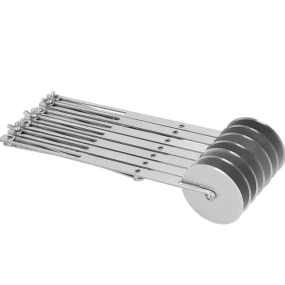 7-hjuls pizzaskärare i rostfritt stål - perfekt för deg, bakverk, brödskärning