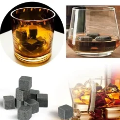 HK11470-Glaserade whiskystenar. Kylande kuber. granitficka. återanvändbar. 9 stycken