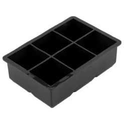 6-håls silikoniskubmaskinsbricka - perfekt för choklad, godis och mer - svart