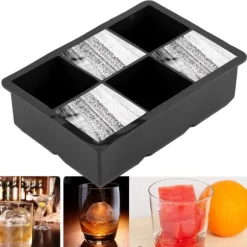 6-håls silikoniskubmaskinsbricka - perfekt för choklad, godis och mer - svart
