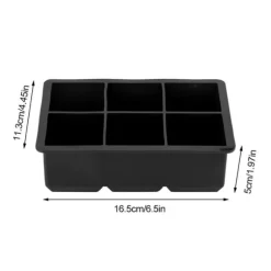 6-håls silikoniskubmaskinsbricka - perfekt för choklad, godis och mer - svart