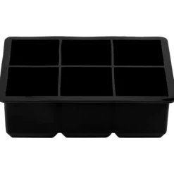 6-håls silikoniskubmaskinsbricka - perfekt för choklad, godis och mer - svart