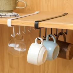 Hängare för hylla - Vit med 6 krokar