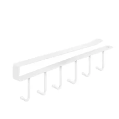 Hängare för hylla - Vit med 6 krokar