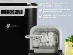 HomeTech Isbitarmaskin – Isbitsmaskin – 2,2 Liter – Svart