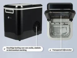 HomeTech Isbitarmaskin – Isbitsmaskin – 2,2 Liter – Svart